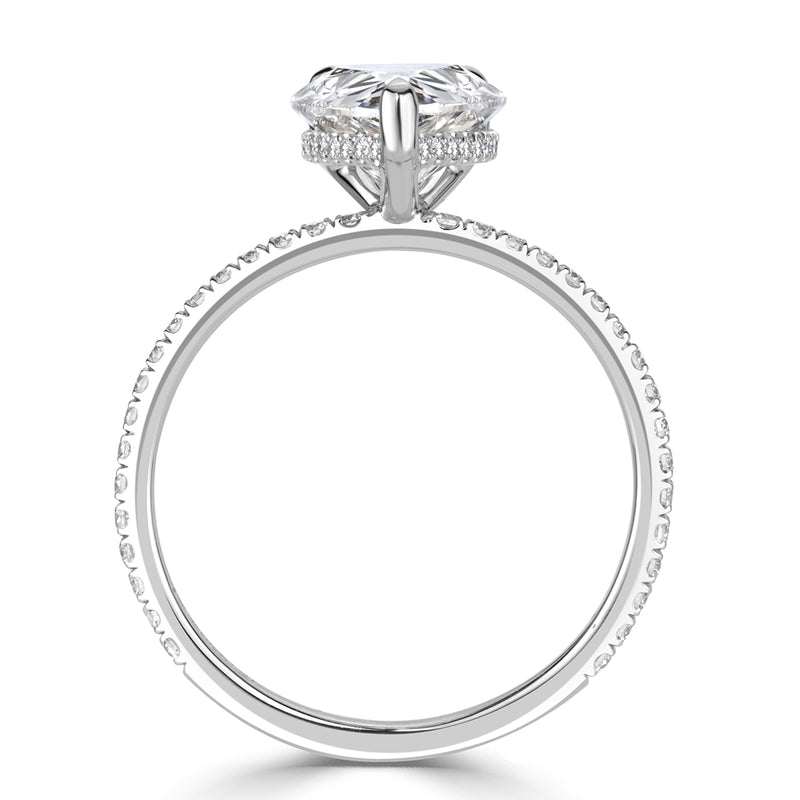 2.93ct Pear Shaped Center Diamond Engagement Ring