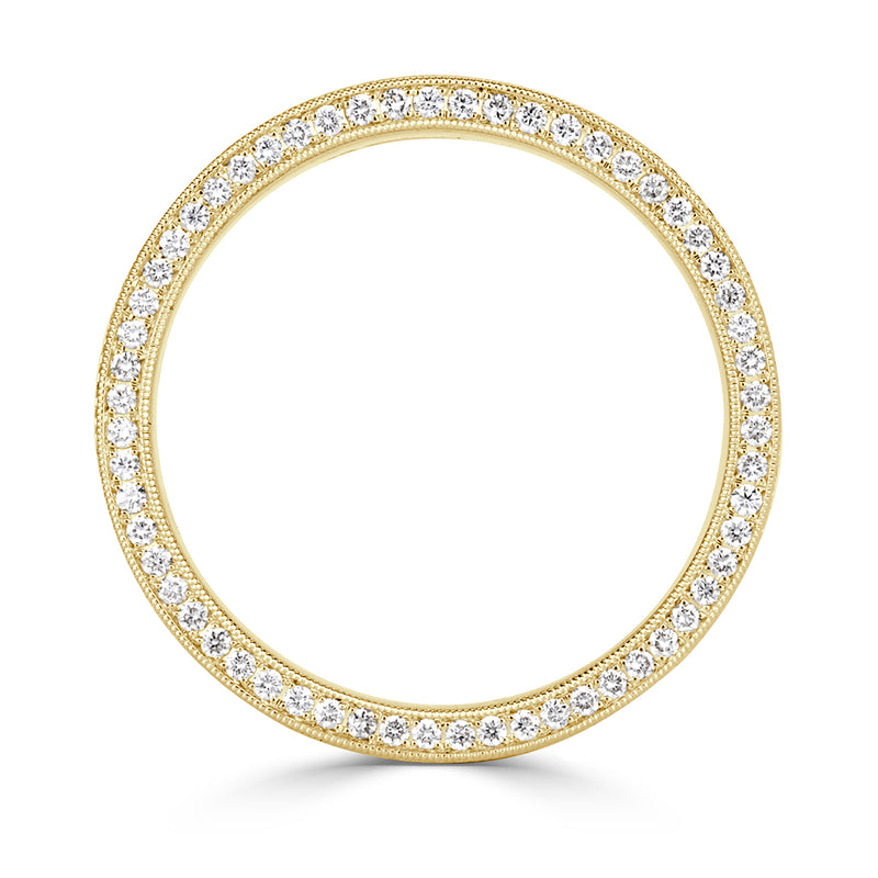 0.60ct Round Brilliant Cut Diamond Men's Engraved Wedding Band in 14k Yellow Gold