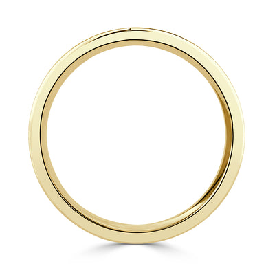 Men's Off-Centered Groove Satin Wedding Band in 14k Yellow Gold 5.0mm