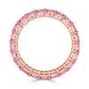5.00ct Emerald Cut Pink Sapphire Eternity Band in 18k Rose Gold