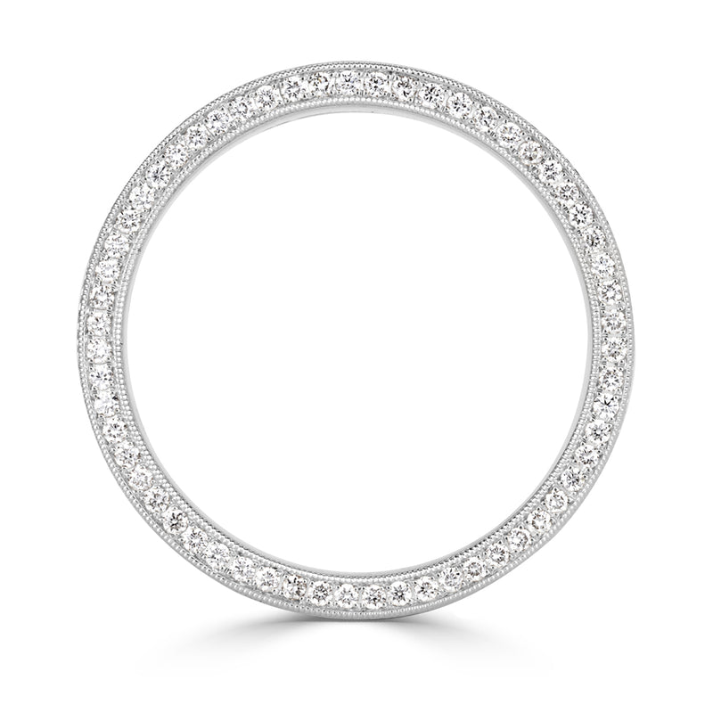 0.60ct Round Brilliant Cut Diamond Men's Engraved Wedding Band in Platinum