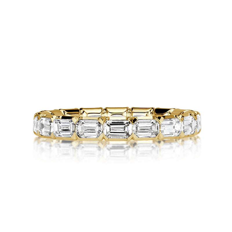 2.00ct Emerald Cut Diamond Eternity Band in 18k Yellow Gold