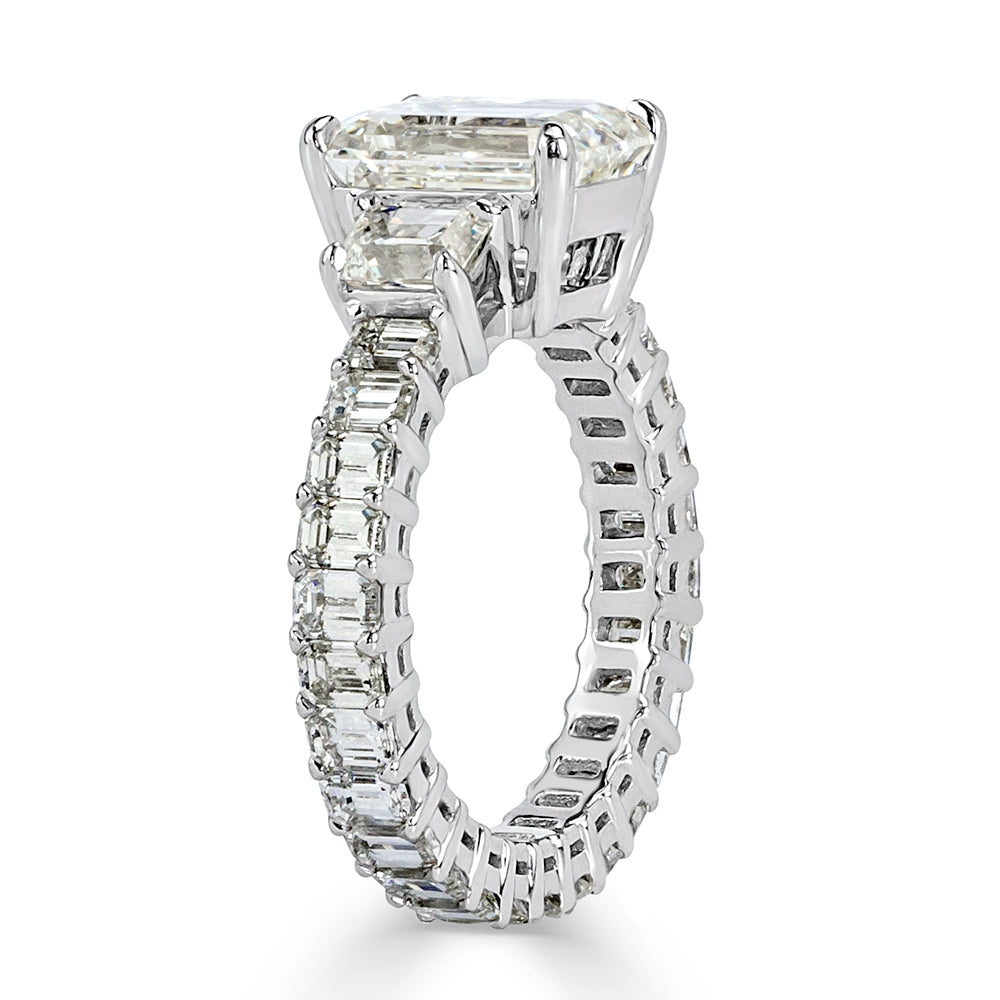 6.84ct Emerald Cut Diamond Engagement Ring