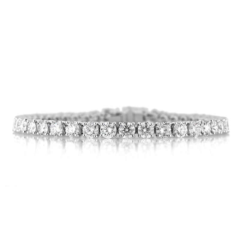 10.05ct Round Brilliant Cut Diamond Tennis Bracelet in 14k White Gold in 7'