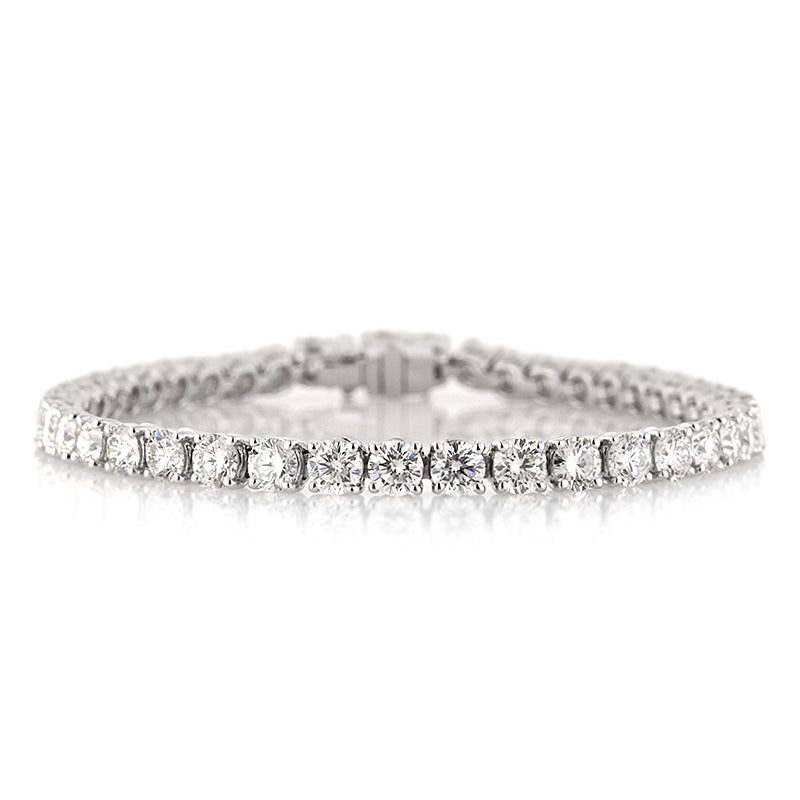 10.05ct Round Brilliant Cut Diamond Tennis Bracelet in 14k White Gold