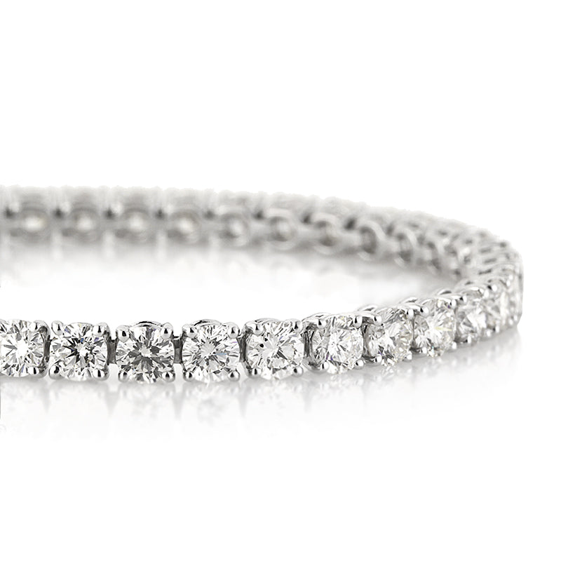 10.05ct Round Brilliant Cut Diamond Tennis Bracelet in 14k White Gold