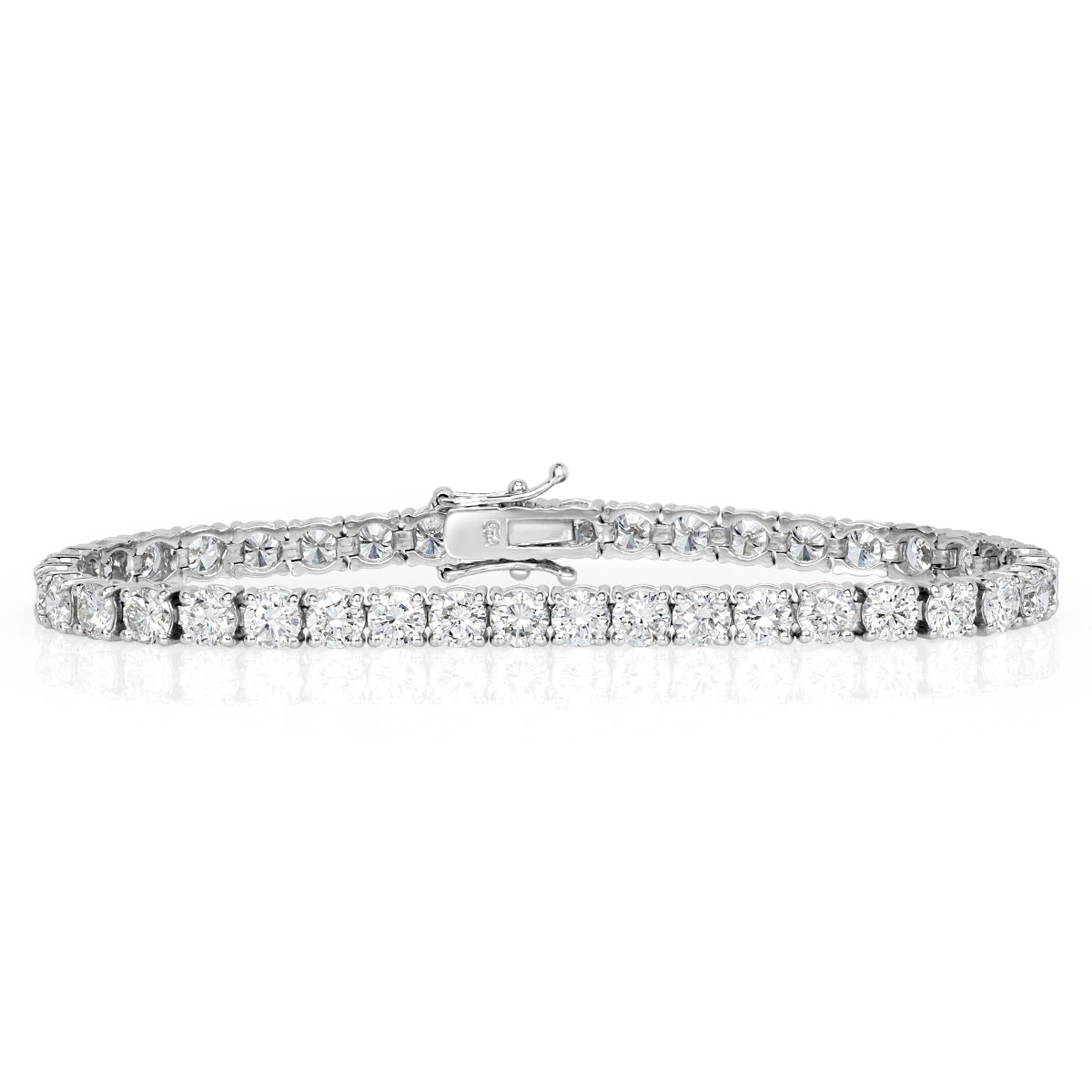 12.40ct Round Brilliant Cut Diamond Tennis Bracelet in 14k White Gold in 7'