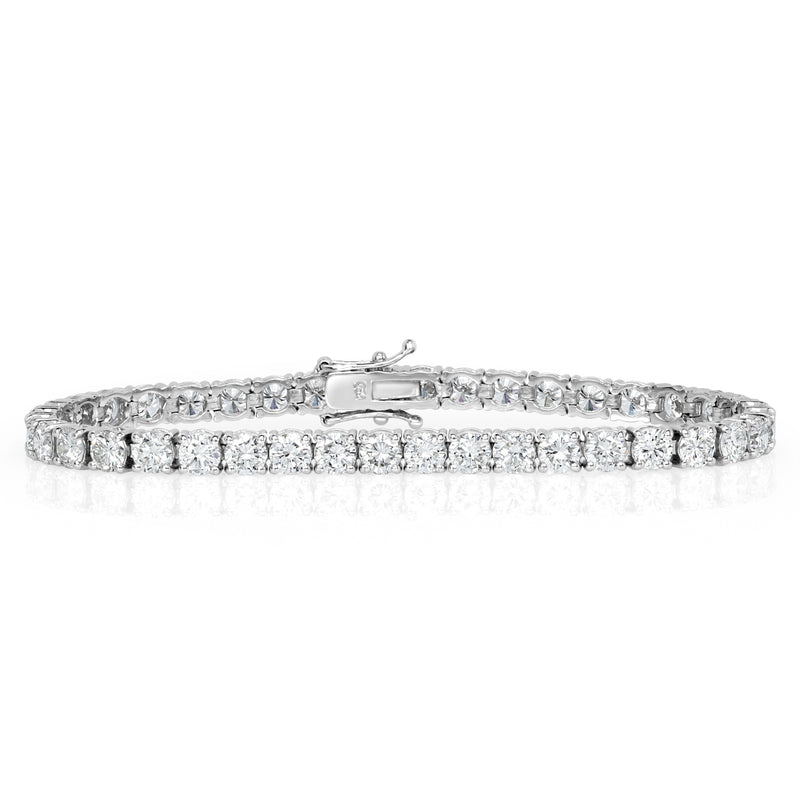 12.40ct Round Brilliant Cut Diamond Tennis Bracelet in 14k White Gold in 7'