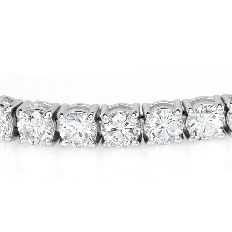 12.40ct Round Brilliant Cut Diamond Tennis Bracelet in 14k White Gold