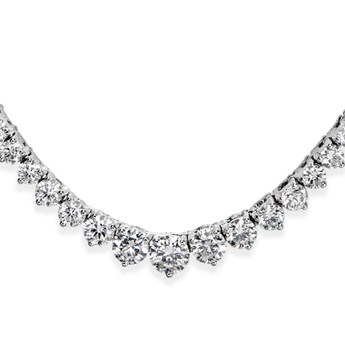 8.55ct Round Brilliant Cut Diamond Necklace in 14k White Gold in 17'