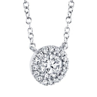 0.25ct Round Brilliant Cut Diamond Halo Pendant in 14k White Gold