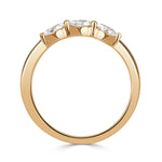 0.25ct Marquise Cut Three Diamond Band in 18k Yellow Gold