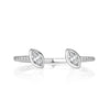 0.21ct Two Stone Marquise and Round Cut Diamond Ring in 18k White Gold