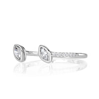 0.21ct Two Stone Marquise and Round Cut Diamond Ring in 18k White Gold