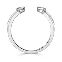 0.21ct Two Stone Marquise and Round Cut Diamond Ring in 18k White Gold