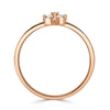 0.15ct Pear Shaped and Round Brilliant Cut Diamond Floral Ring in 18k Rose Gold
