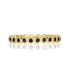 0.40ct Round Cut Black Diamond Milgrain Set Eternity Band in 18k Yellow Gold