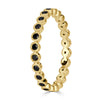 0.40ct Round Cut Black Diamond Milgrain Set Eternity Band in 18k Yellow Gold
