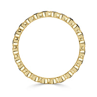 0.40ct Round Cut Black Diamond Milgrain Set Eternity Band in 18k Yellow Gold