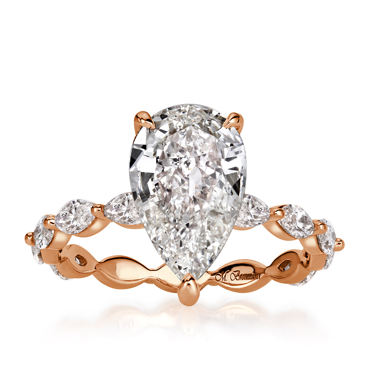3.11ct Pear Shaped Diamond Engagement Ring