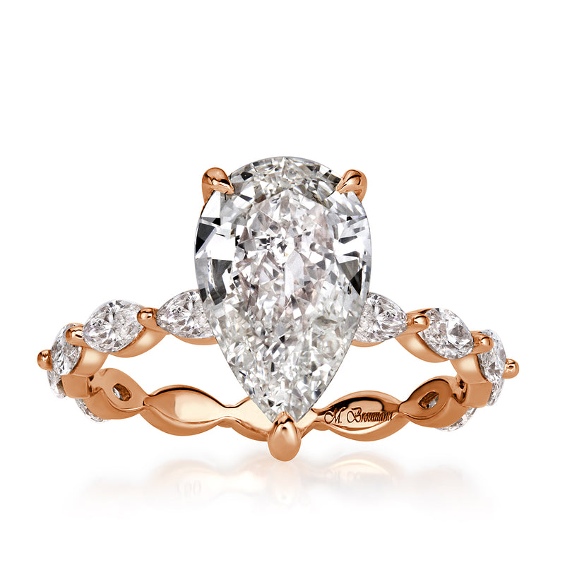 3.11ct Pear Shaped Diamond Engagement Ring