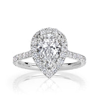 2.34ct Pear Shaped Diamond Engagement Ring