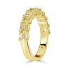 2.54ct Fancy Yellow Asscher Cut Diamond Wedding Band in 18k Yellow Gold