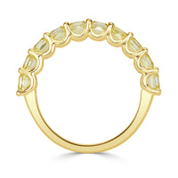 2.54ct Fancy Yellow Asscher Cut Diamond Wedding Band in 18k Yellow Gold