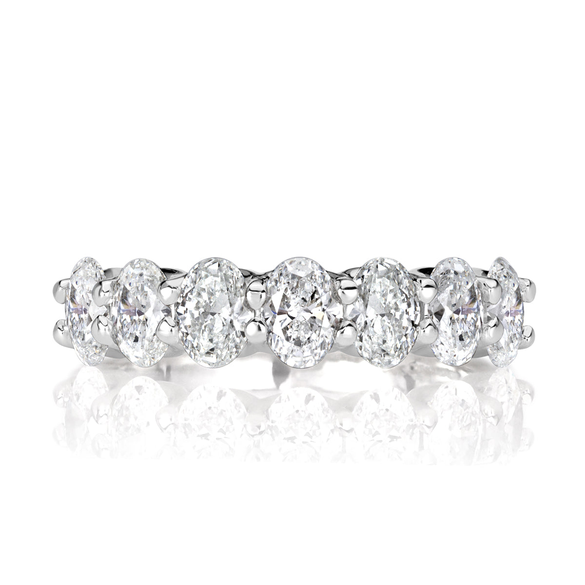 1.66ct Oval Cut Diamond Wedding Band in Platinum