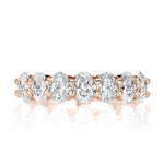 1.66ct Oval Cut Diamond Wedding Band in 18k Rose Gold
