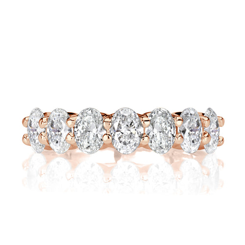 1.66ct Oval Cut Diamond Wedding Band in 18k Rose Gold