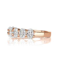 1.66ct Oval Cut Diamond Wedding Band in 18k Rose Gold
