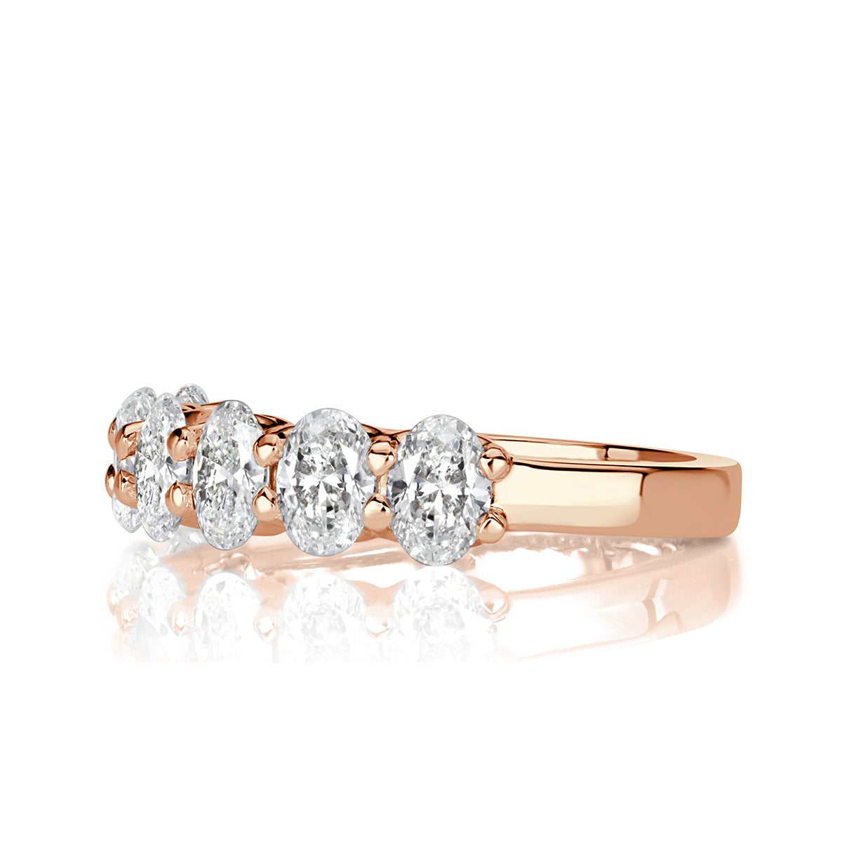1.66ct Oval Cut Diamond Wedding Band in 18k Rose Gold