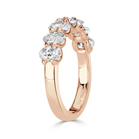 1.66ct Oval Cut Diamond Wedding Band in 18k Rose Gold