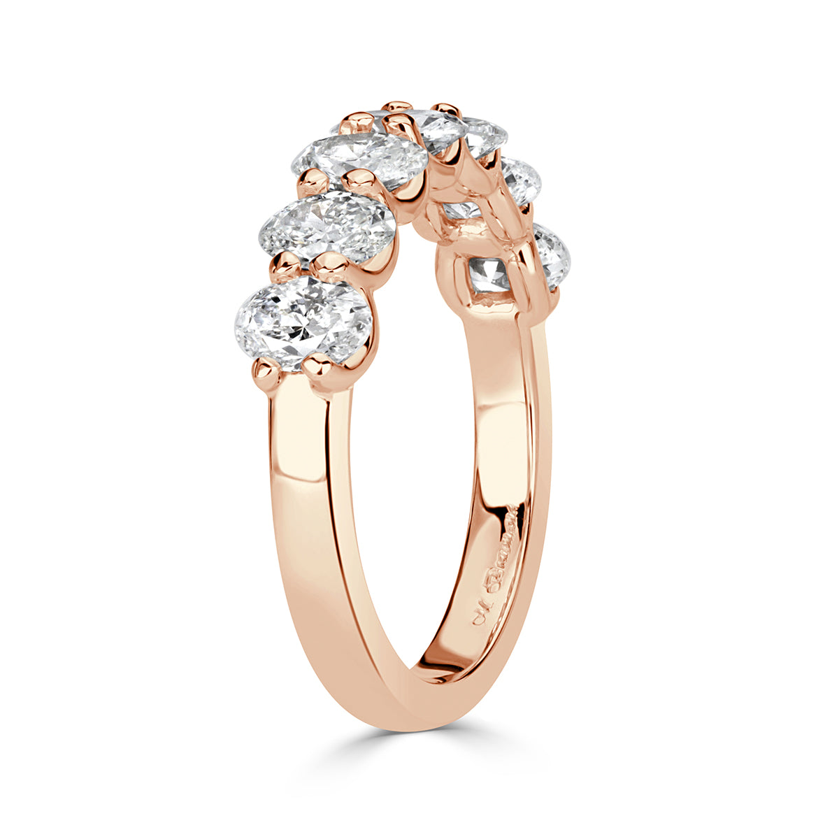 1.66ct Oval Cut Diamond Wedding Band in 18k Rose Gold