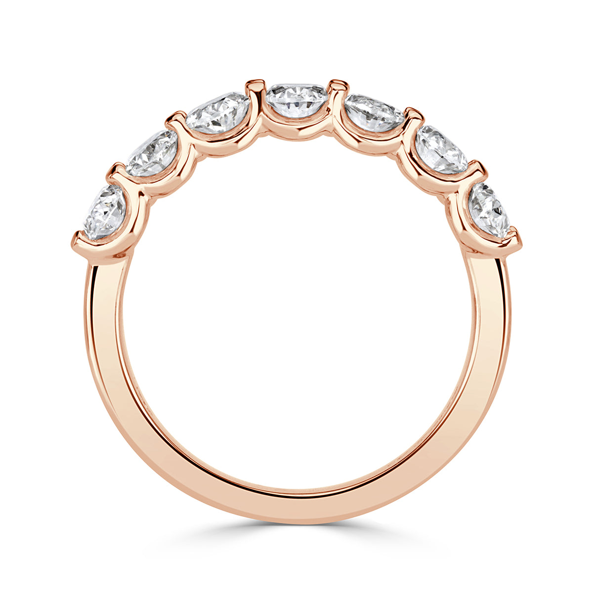 1.66ct Oval Cut Diamond Wedding Band in 18k Rose Gold