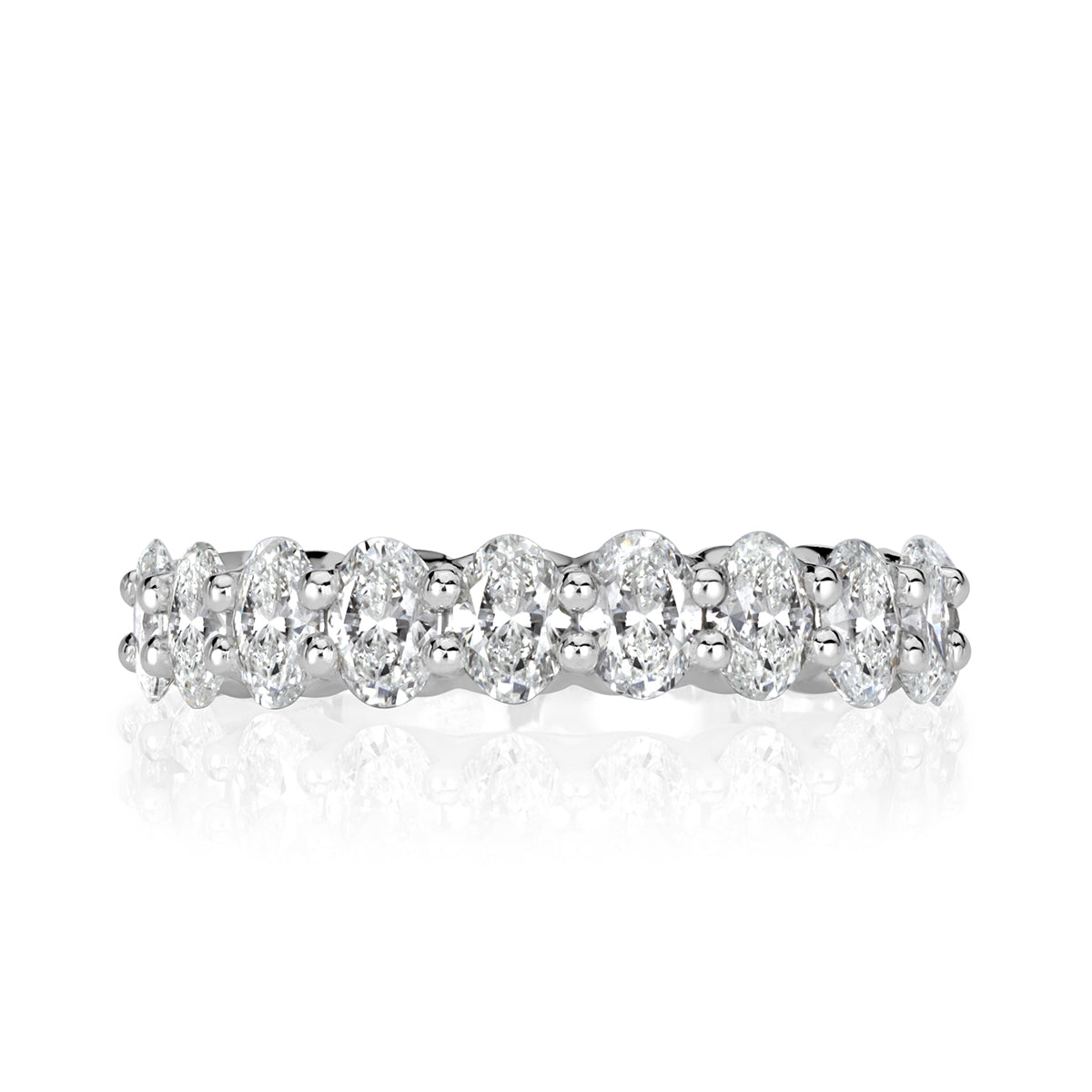 1.85ct Oval Cut Diamond Wedding Band in Platinum