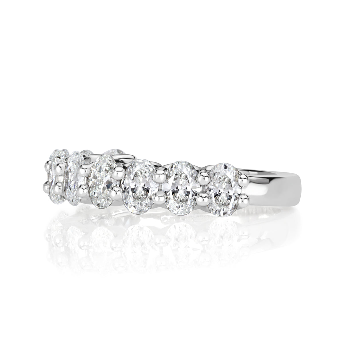 1.85ct Oval Cut Diamond Wedding Band in Platinum