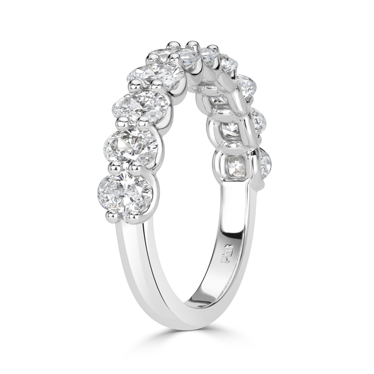 1.85ct Oval Cut Diamond Wedding Band in Platinum