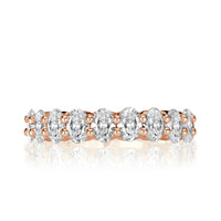 1.85ct Oval Cut Diamond Wedding Band in 18k Rose Gold