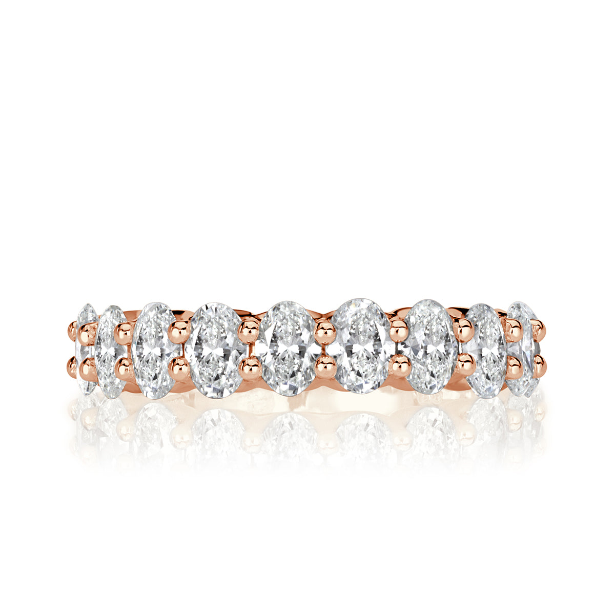 1.85ct Oval Cut Diamond Wedding Band in 18k Rose Gold