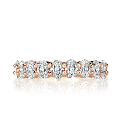 1.85ct Oval Cut Diamond Wedding Band in 18k Rose Gold