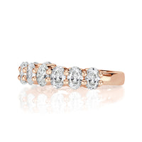 1.85ct Oval Cut Diamond Wedding Band in 18k Rose Gold