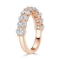 1.85ct Oval Cut Diamond Wedding Band in 18k Rose Gold