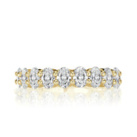 1.85ct Oval Cut Diamond Wedding Band in 18k Yellow Gold