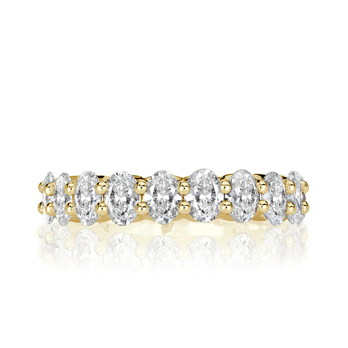 1.85ct Oval Cut Diamond Wedding Band in 18k Yellow Gold