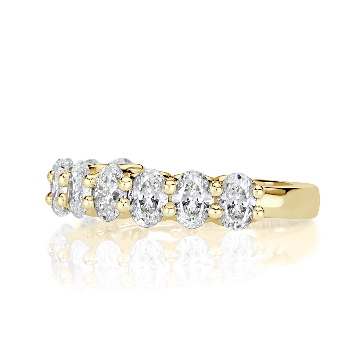 1.85ct Oval Cut Diamond Wedding Band in 18k Yellow Gold