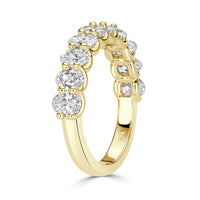 1.85ct Oval Cut Diamond Wedding Band in 18k Yellow Gold