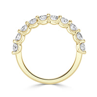 1.85ct Oval Cut Diamond Wedding Band in 18k Yellow Gold