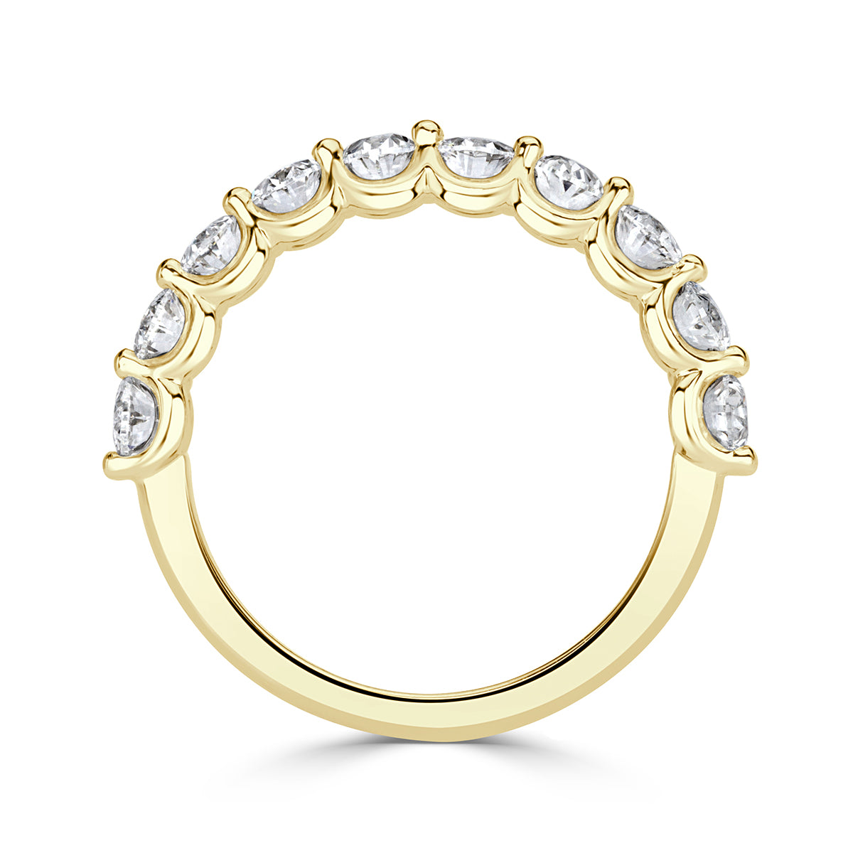 1.85ct Oval Cut Diamond Wedding Band in 18k Yellow Gold